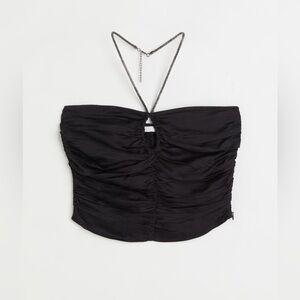 H&M | Gathered Satin Halterneck Top